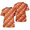 Thanksgiving Pumpkin Checker Turkey Golf Shirt, Womens Golf Tops, Ladies Golf Shirts
