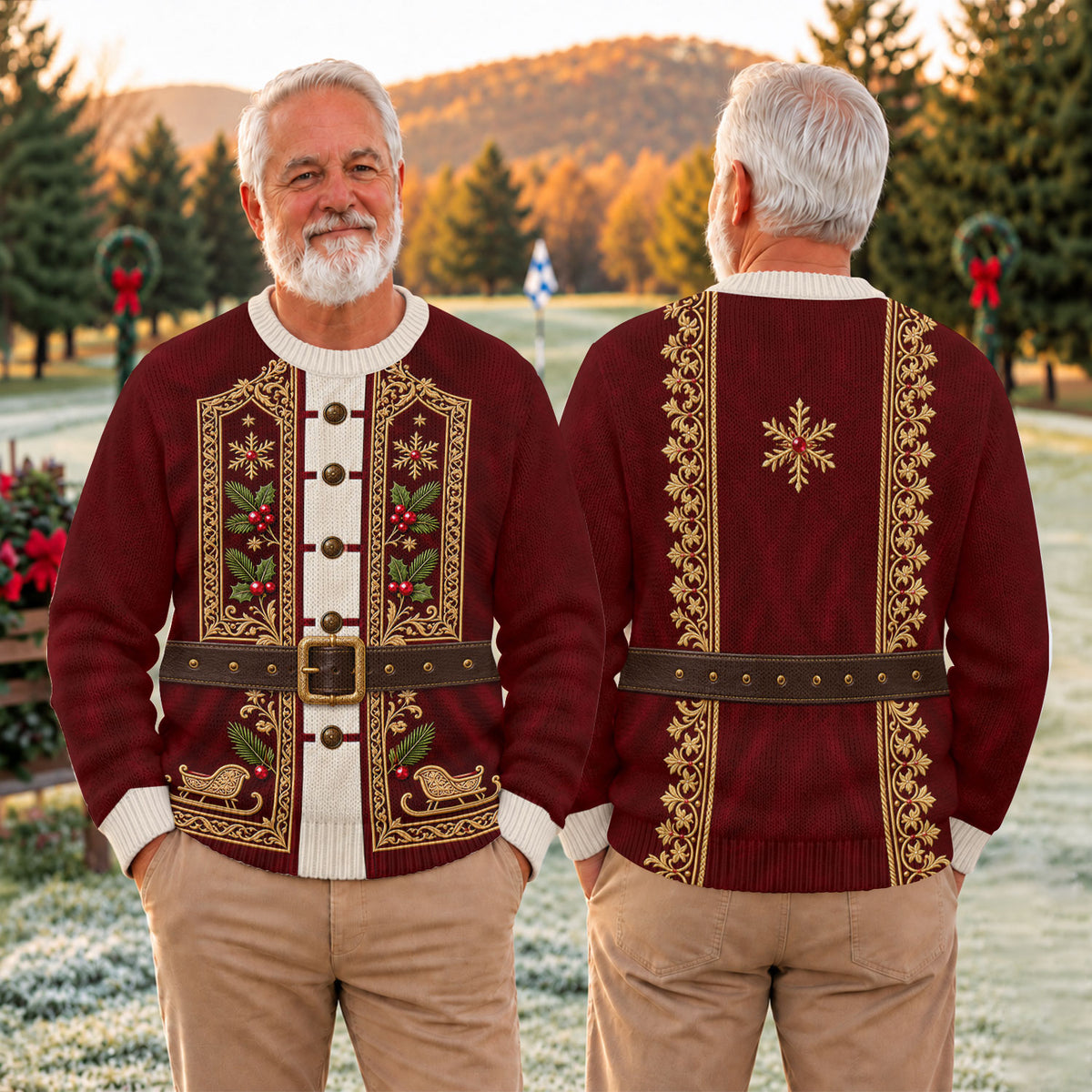 Ugly Christmas Sweater Vintage Tapestry, Ugly Sweater Party, Christmas Golf Gift