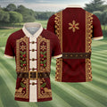 Vintage Tapestry Christmas Golf Shirt, Golf Shirts For Men, Funny Mens Golf Shirts