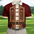 Vintage Tapestry Christmas Golf Shirt, Golf Shirts For Men, Funny Mens Golf Shirts