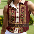 Vintage Tapestry Christmas Golf Shirt, Ladies Golf Shirts, Golf Shirts For Women