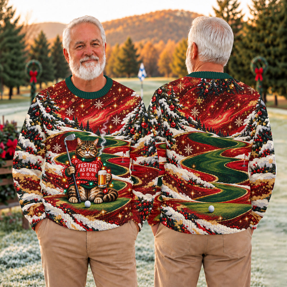 Ugly Christmas Sweater Cat Beer Snow, Ugly Sweater Party, Funny Christmas Outfit