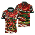 Cat Beer Snow Christmas Golf Shirt, Golf Shirts For Men, Mens Holiday Golf Shirts