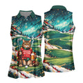 Aurora Cat Beer Christmas Golf Shirt, Womens Golf Apparel, Golf Shirts For Women