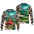 Aurora Cat Beer Christmas Golf Shirt, Mens Golf Shirts, Mens Holiday Golf Shirts