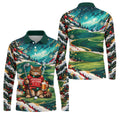 Aurora Cat Beer Christmas Golf Shirt, Mens Golf Shirts, Mens Holiday Golf Shirts