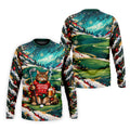 Aurora Cat Beer Christmas Golf Shirt, Mens Golf Shirts, Mens Holiday Golf Shirts