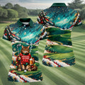 Aurora Cat Beer Christmas Golf Shirt, Womens Golf Apparel, Golf Shirts For Women