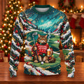 Ugly Christmas Sweater Aurora Cat Beer, Ugly Sweater Party, Holiday Party Sweater
