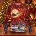 Ugly Christmas Sweater Santa Sleigh Comet, Ugly Sweater Party, Funny Holiday Sweater