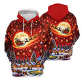 Santa Sleigh Comet Christmas Golf Shirt, Ladies Golf Shirts, Womens Golf Apparel