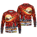 Santa Sleigh Comet Christmas Golf Shirt, Mens Golf Polo, Mens Holiday Golf Shirts