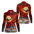 Santa Sleigh Comet Christmas Golf Shirt, Ladies Golf Shirts, Womens Golf Apparel