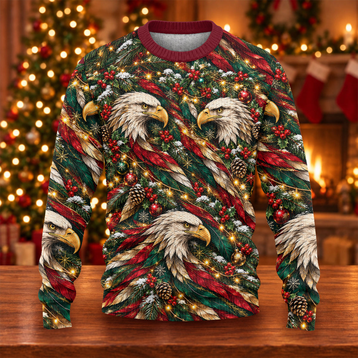 Ugly Christmas Sweater Eagle Pattern, Ugly Sweater Party, Christmas Party Outfit