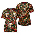 Eagle Pattern Christmas Golf Shirt, Golf Gifts For Men, Mens Holiday Golf Shirts