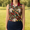 Funny Eagle Pattern Christmas Golf Shirt, Womens Golf Tops, Womens Golf Clothing