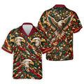 Eagle Pattern Christmas Golf Shirt, Golf Gifts For Men, Mens Holiday Golf Shirts