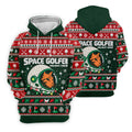 Funny Space Golfer Christmas Golf Shirt, Ladies Golf Shirts, Womens Golf Clothing