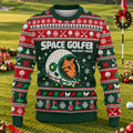 Ugly Christmas Sweater Space Golfer, Christmas Golf Gift, Funny Christmas Outfit