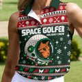 Funny Space Golfer Christmas Golf Shirt, Ladies Golf Shirts, Womens Golf Clothing