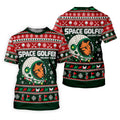 Funny Space Golfer Christmas Golf Shirt, Ladies Golf Shirts, Womens Golf Clothing