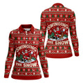 Swinging In The Snow Christmas Golf Shirt, Womens Golf Tops, Womens Golf Apparel