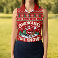 Swinging In The Snow Christmas Golf Shirt, Womens Golf Tops, Womens Golf Apparel