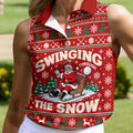 Swinging In The Snow Christmas Golf Shirt, Womens Golf Tops, Womens Golf Apparel