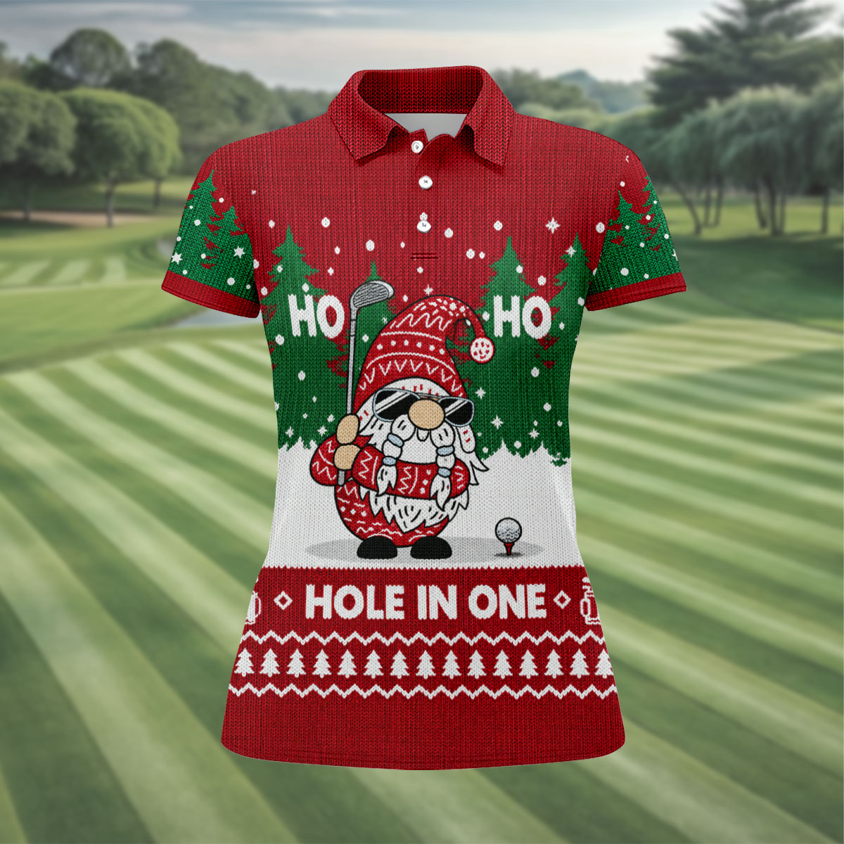 Ho Ho Ho Hole In One Christmas Golf Shirt, Womens Golf Tops, Golf Gifts For Women