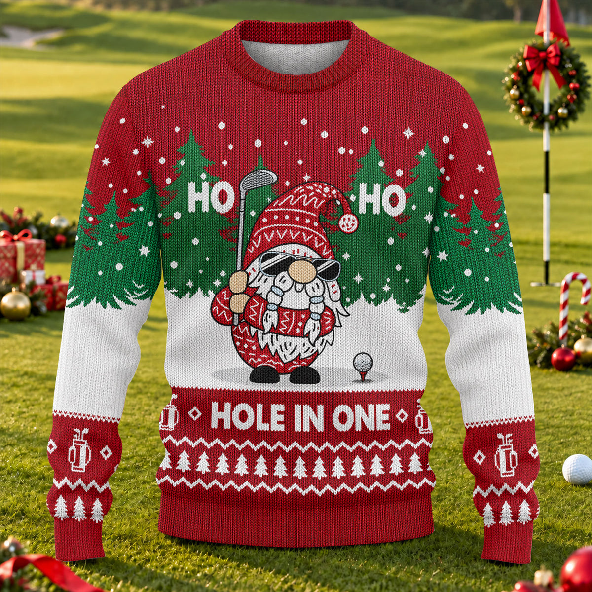 Ugly Christmas Sweater Ho Ho Ho Hole In One, Ugly Sweater Party, Funny Xmas Gift