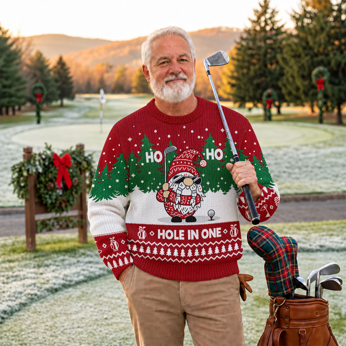 Ugly Christmas Sweater Ho Ho Ho Hole In One, Ugly Sweater Party, Funny Xmas Gift