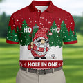 Ho Ho Ho Hole In One Christmas Golf Shirt, Golf Shirts For Men, Mens Golf Shirts