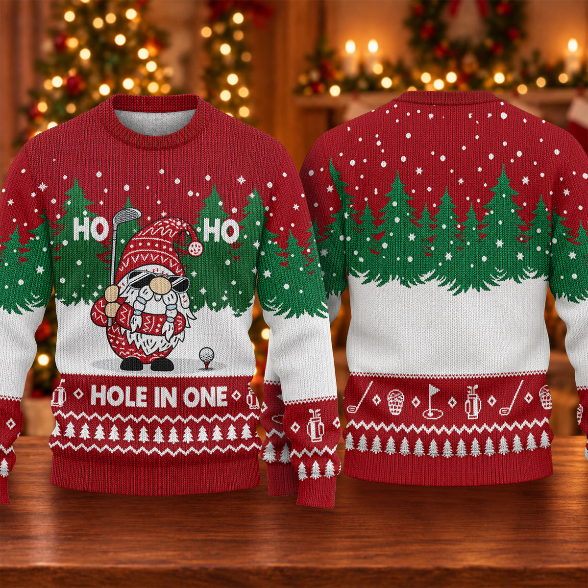 Ugly Christmas Sweater Ho Ho Ho Hole In One, Ugly Sweater Party, Funny Xmas Gift