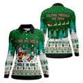 Santa Hole In One Christmas Golf Shirt, Ladies Golf Shirts, Golf Gifts For Women