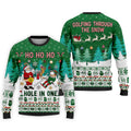 Santa Hole In One Christmas Golf Shirt, Mens Golf Shirts, Funny Mens Golf Shirts