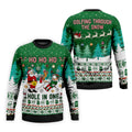 Santa Hole In One Christmas Golf Shirt, Mens Golf Shirts, Funny Mens Golf Shirts