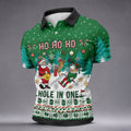 Santa Hole In One Christmas Golf Shirt, Mens Golf Shirts, Funny Mens Golf Shirts