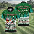 Santa Hole In One Christmas Golf Shirt, Mens Golf Shirts, Funny Mens Golf Shirts
