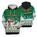 Santa Hole In One Christmas Golf Shirt, Mens Golf Shirts, Funny Mens Golf Shirts