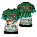 Santa Hole In One Christmas Golf Shirt, Mens Golf Shirts, Funny Mens Golf Shirts