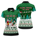 Santa Hole In One Christmas Golf Shirt, Ladies Golf Shirts, Golf Gifts For Women
