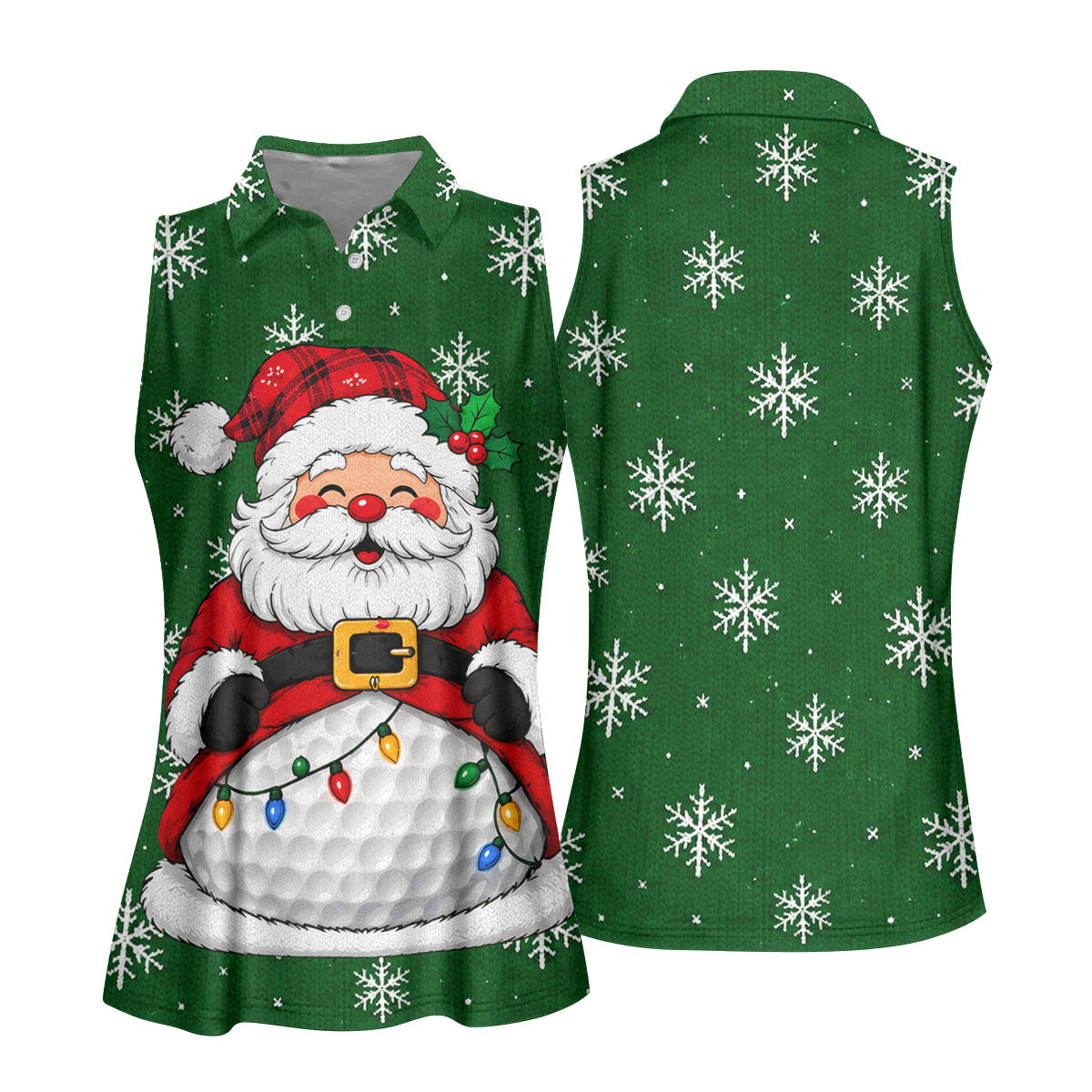 Santa Golf Ball Snowman Christmas Golf Shirt, Womens Golf Tops, Ladies Golf Shirts