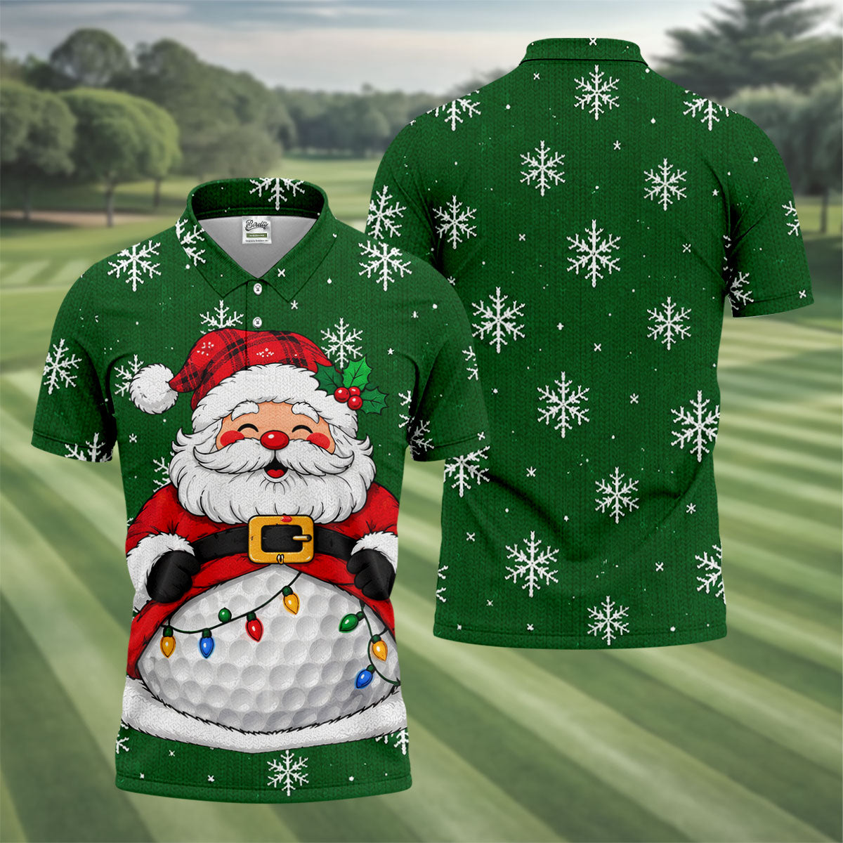 Santa Golf Ball Snowman Christmas Golf Shirt, Mens Golf Polo, Golf Shirts For Men
