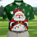 Santa Golf Ball Snowman Christmas Golf Shirt, Mens Golf Polo, Golf Shirts For Men