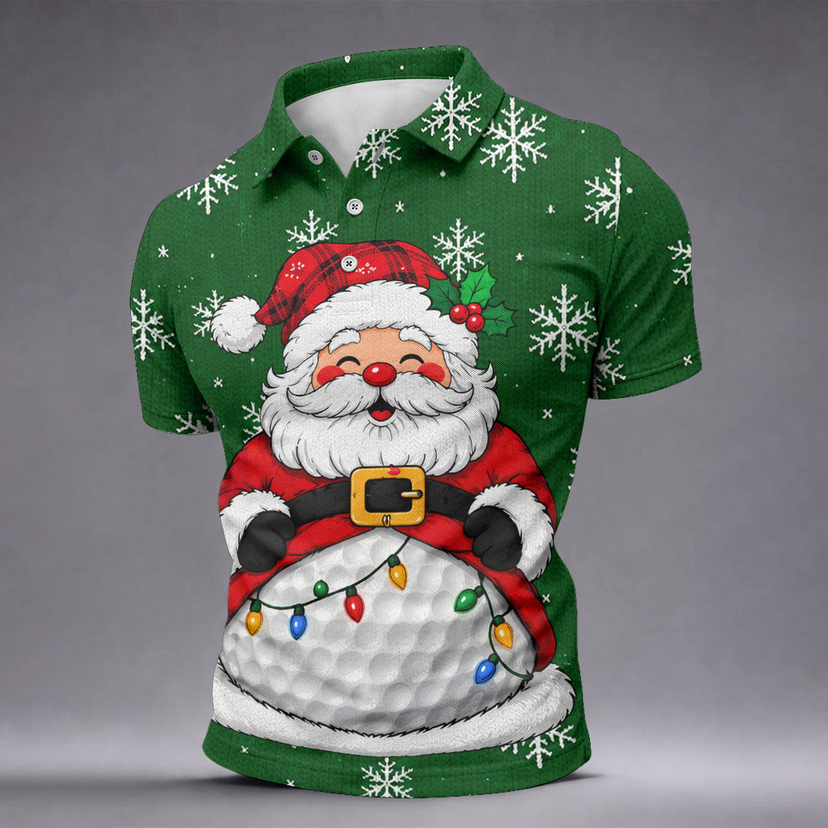 Santa Golf Ball Snowman Christmas Golf Shirt, Mens Golf Polo, Golf Shirts For Men