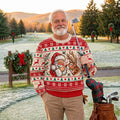 Ugly Christmas Sweater Santa Reindeer, Christmas Golf Gift, Holiday Party Sweater