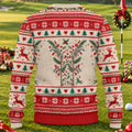 Ugly Christmas Sweater Santa Reindeer, Christmas Golf Gift, Holiday Party Sweater