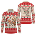 Santa Reindeer Christmas Golf Shirt, Mens Golf Apparel, Mens Holiday Golf Shirts