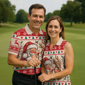 Santa Reindeer Christmas Golf Shirt, Mens Golf Apparel, Mens Holiday Golf Shirts