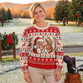 Ugly Christmas Sweater Santa Reindeer, Christmas Golf Gift, Holiday Party Sweater
